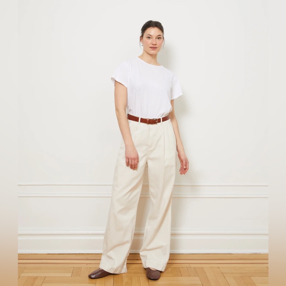 JACK PLEATED WIDE-LEG TROUSERS - SALT